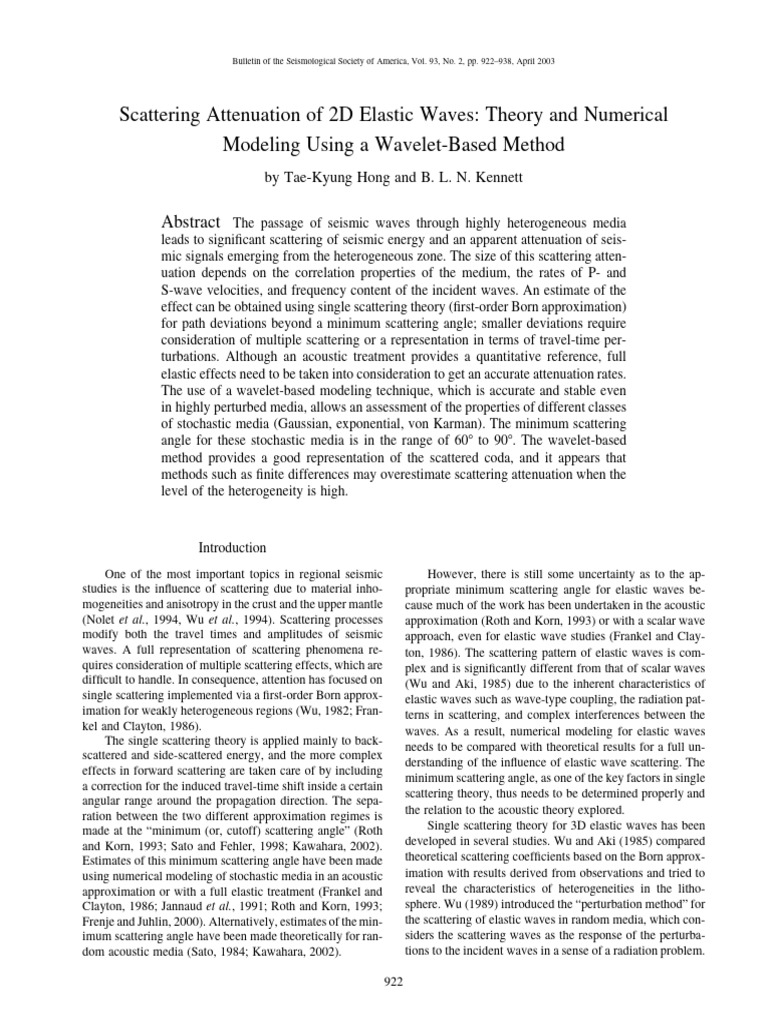 Scattering Attenuation of 2D Elastic Waves: Theory and Numerical ...