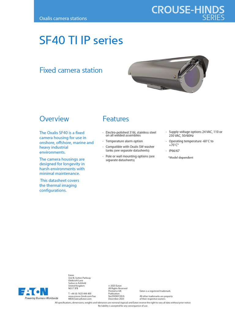 Eaton Dsox0130 en Oxalis Sf40 Safe Area Fixed Thermal Ip | PDF ...