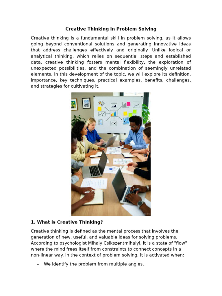 Creative Thinking in Problem Solving | PDF | Creativity | Thought