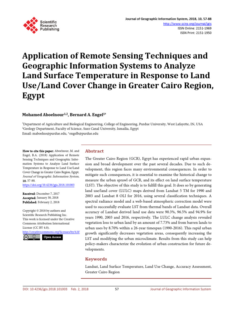 Application of Remote Sensing Techniques and Geographic 3vtcs7ql3z ...