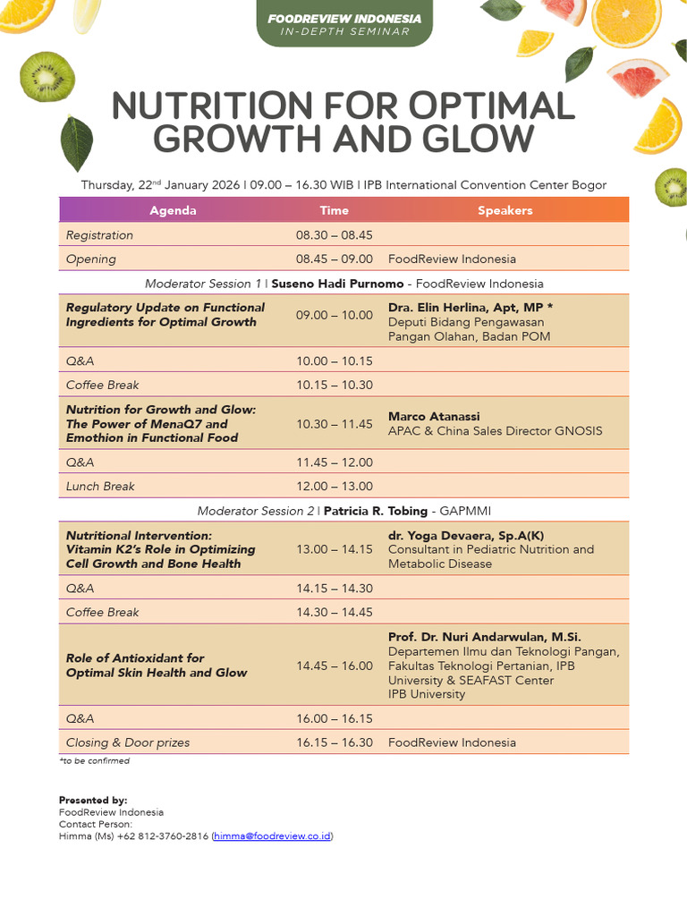 Agenda Seminar Growth & Glow | PDF | Nutrition | Diet & Nutrition