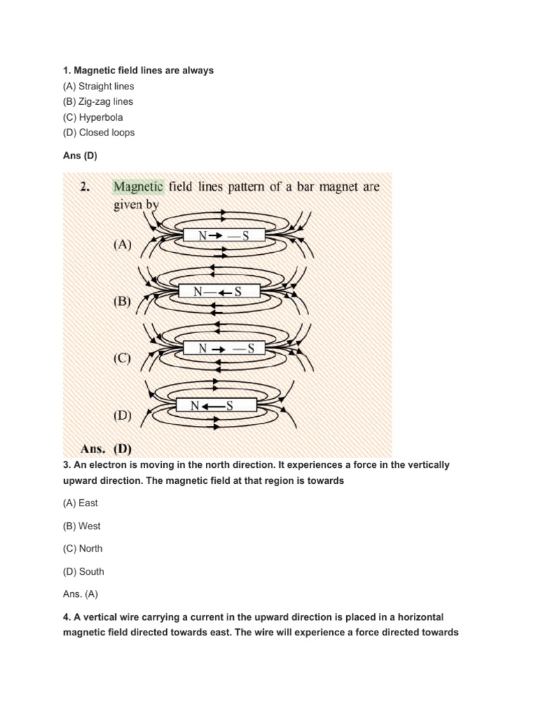 Pyq mag | PDF | Alternating Current | Magnetic Field