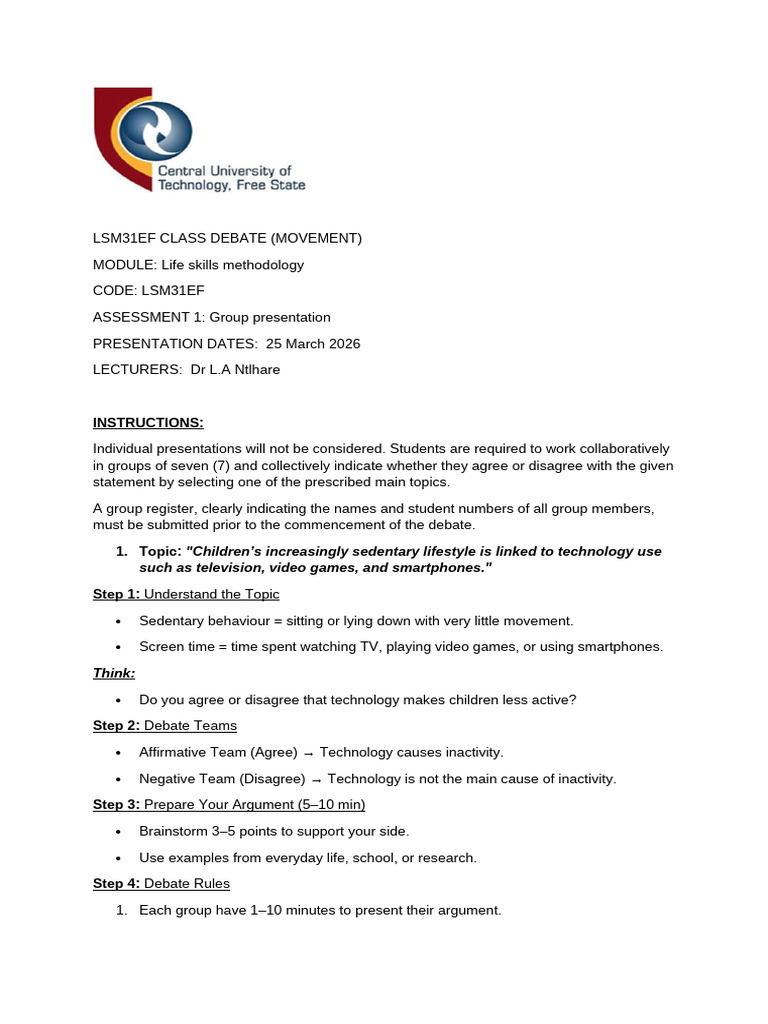 Lsm31ef Class Debate 2026 | PDF | Cognition | Human Communication
