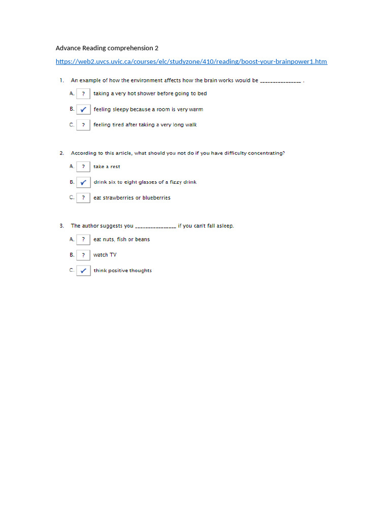 Advance Reading Comprehension 2 | PDF