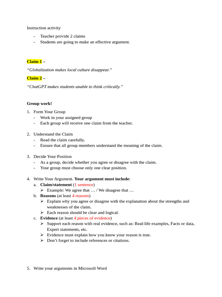 Group Argument | PDF