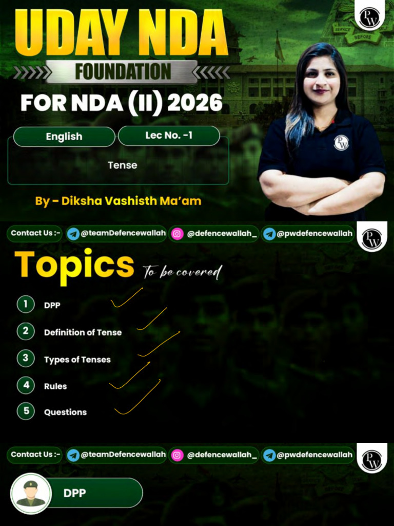 Tense 01 Class Notes | PDF