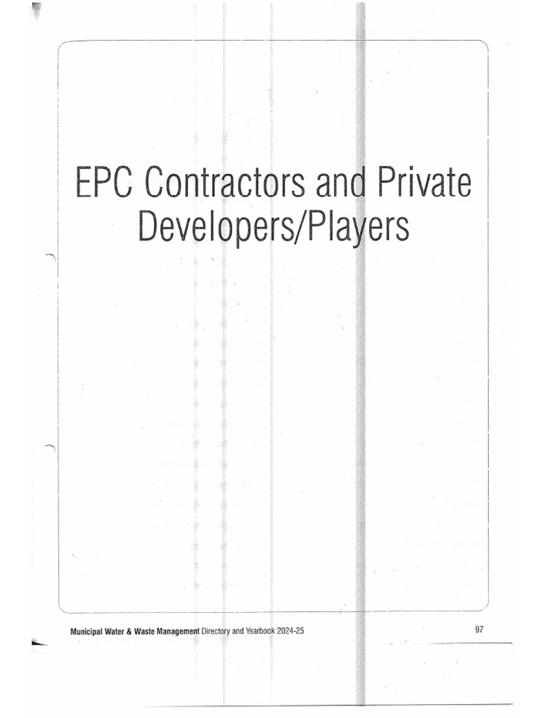 EPC Contracters and Private Developers-Players | PDF