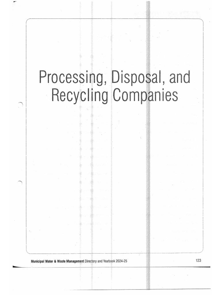 Processing, Disposal, and Recycling Companies | PDF