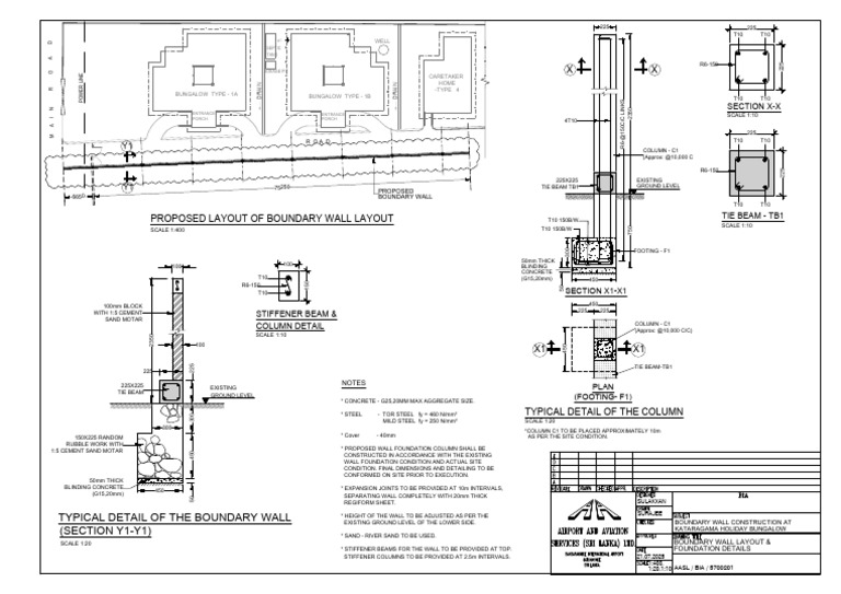 Rt Wall With Site Plan for New Design-Site.pdf B&W 1 | PDF | Concrete ...
