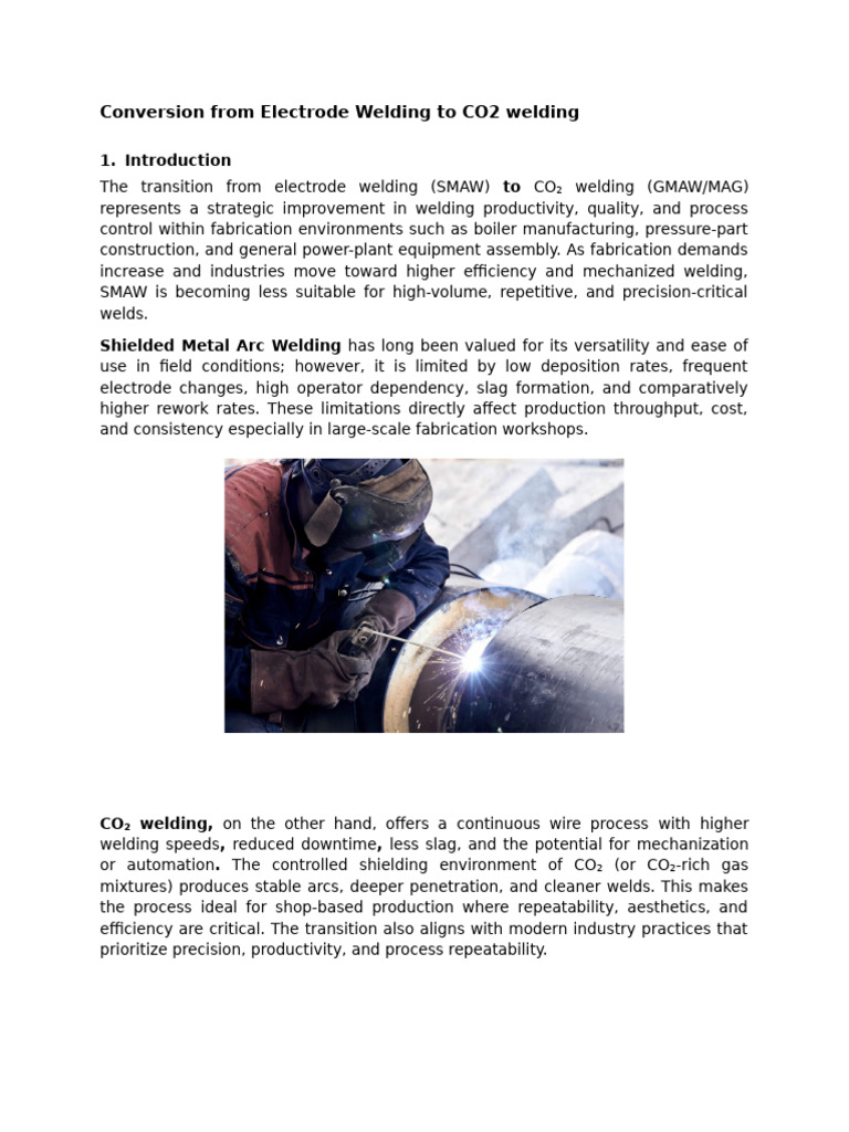 Conversion From Electrode Welding To CO2 Welding | PDF | Welding ...