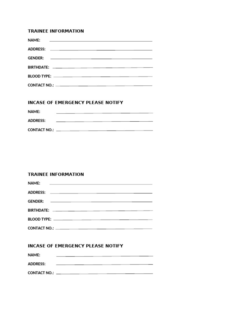 Trainee Information | PDF