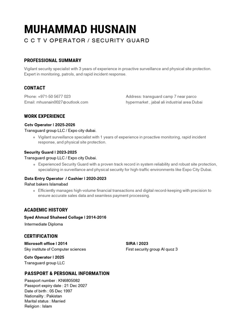CCTV Operator | PDF