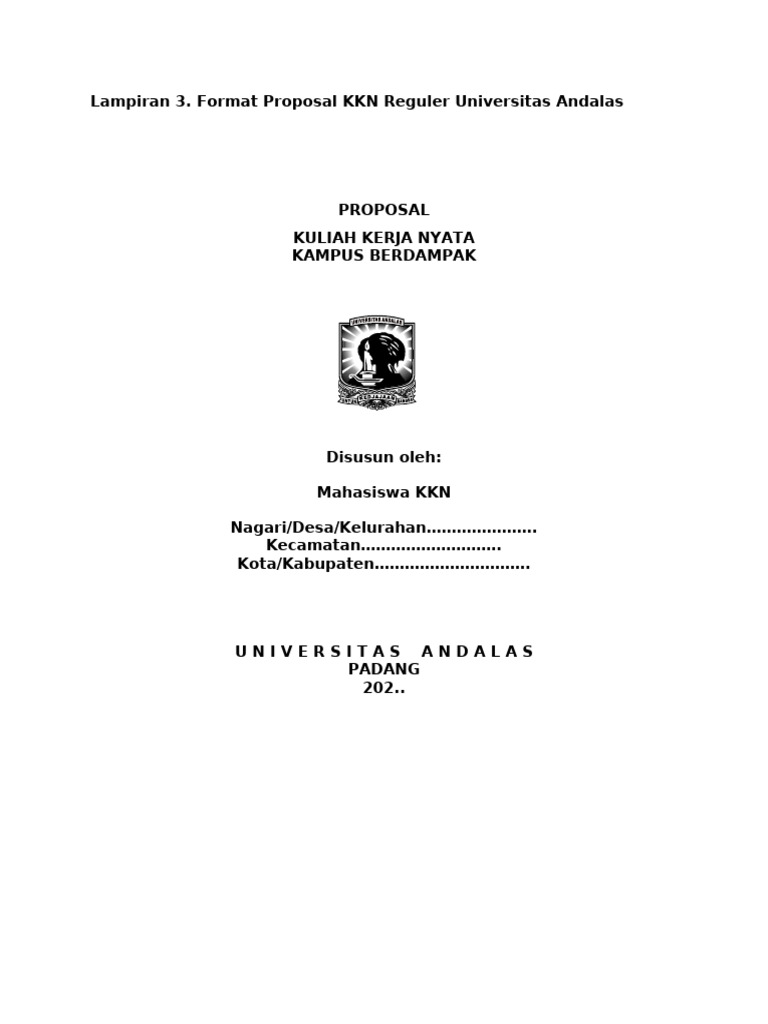 Format Proposal Kegiatan KKN 2025 | PDF