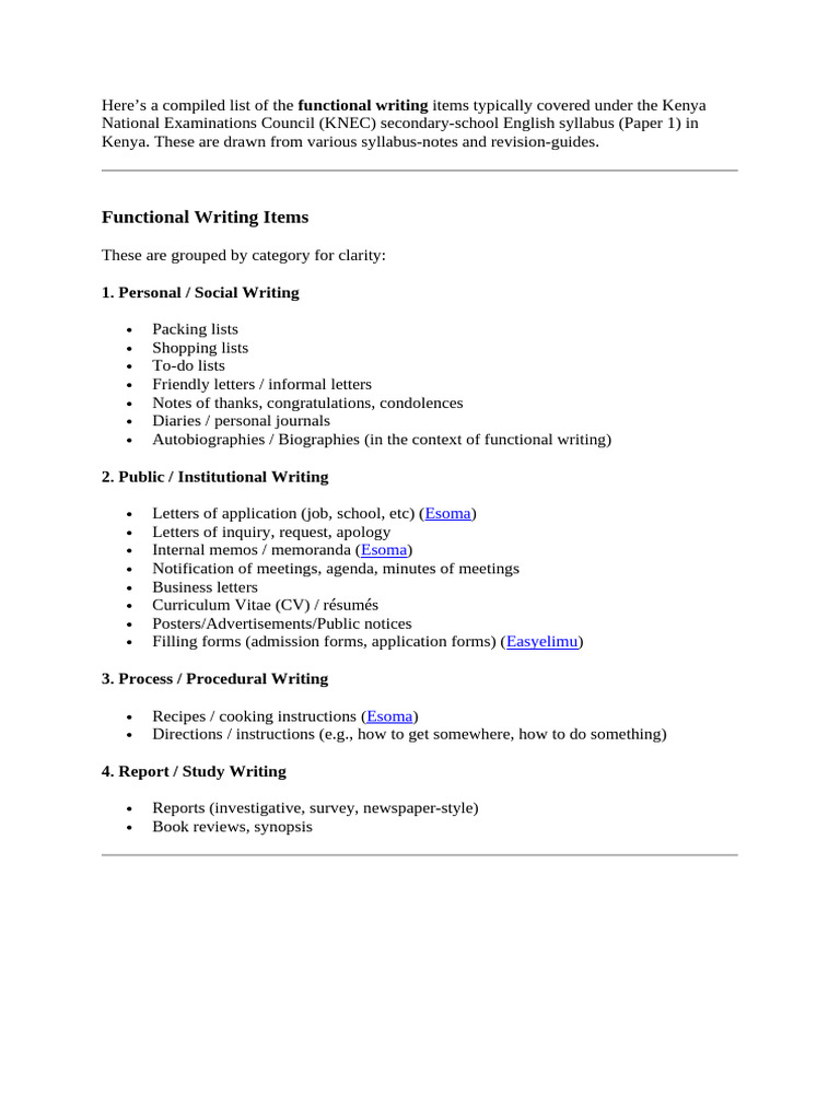 Functional Writing | PDF