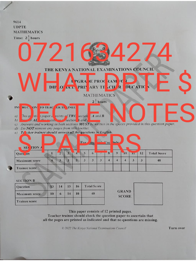 Dpte $ Decte Notes $ Papers Mathematics | PDF