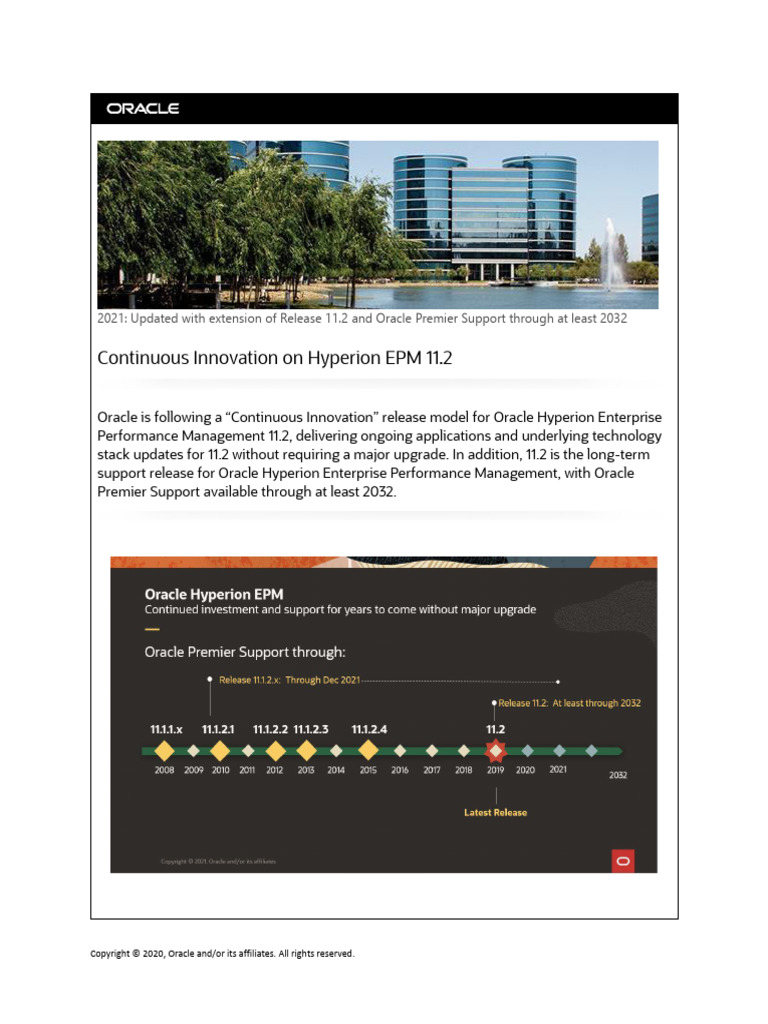 2021 Hyperion EPM112 Thru 2032 | PDF | Oracle Corporation | Computing