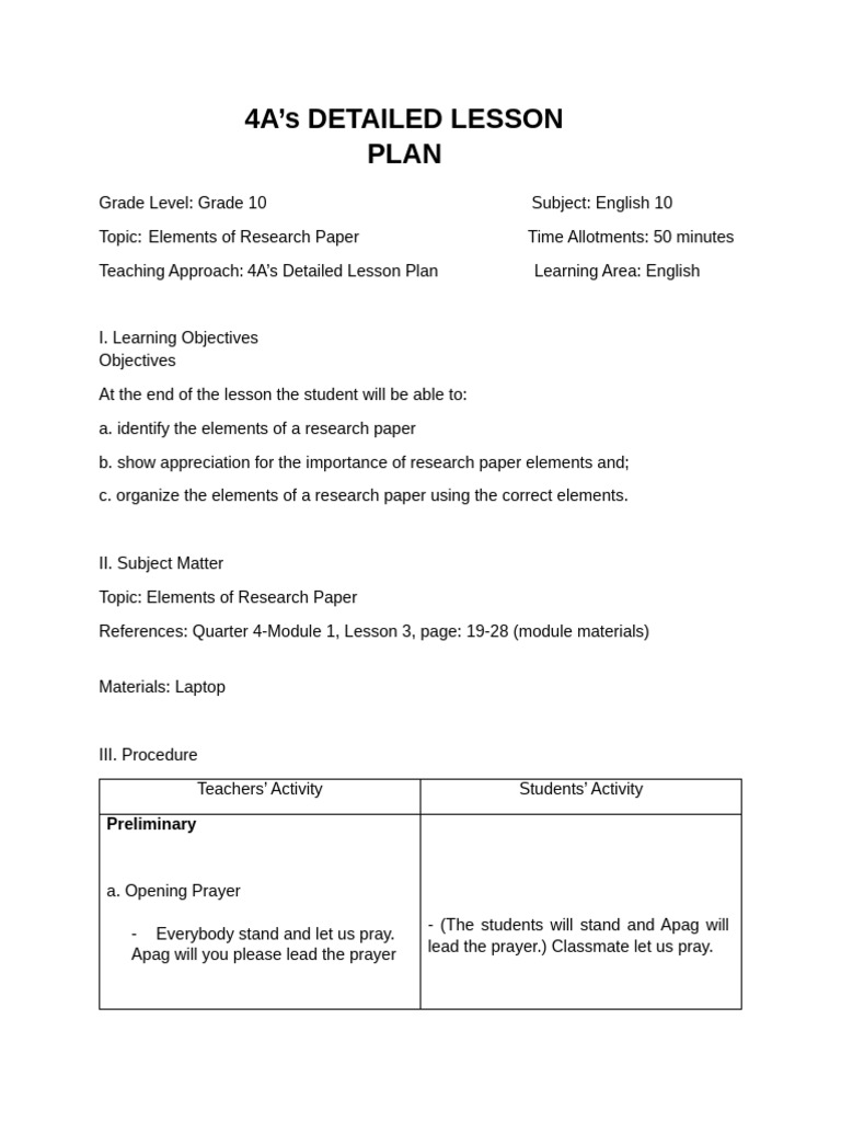 Hnhs LP (g10) Elements of Research | PDF