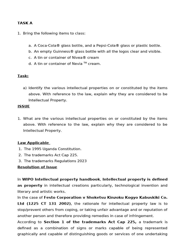 E5 CCP Module 3 Workshop 1 | PDF | Trademark | Intellectual Property