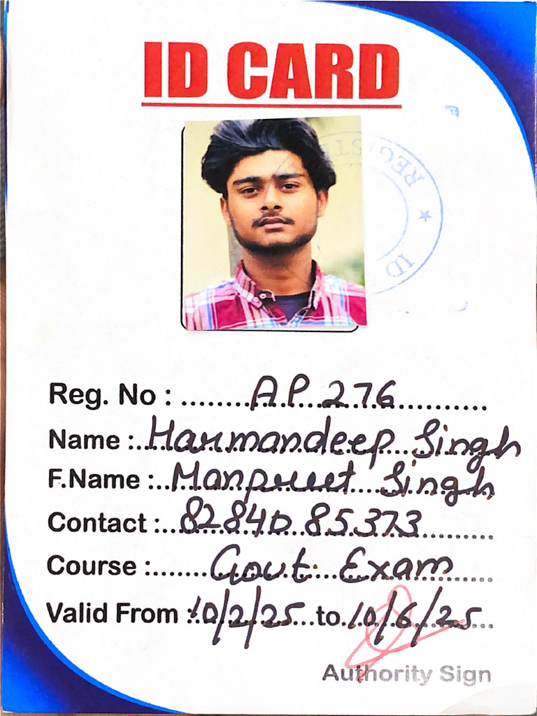 Id Card Arora | PDF
