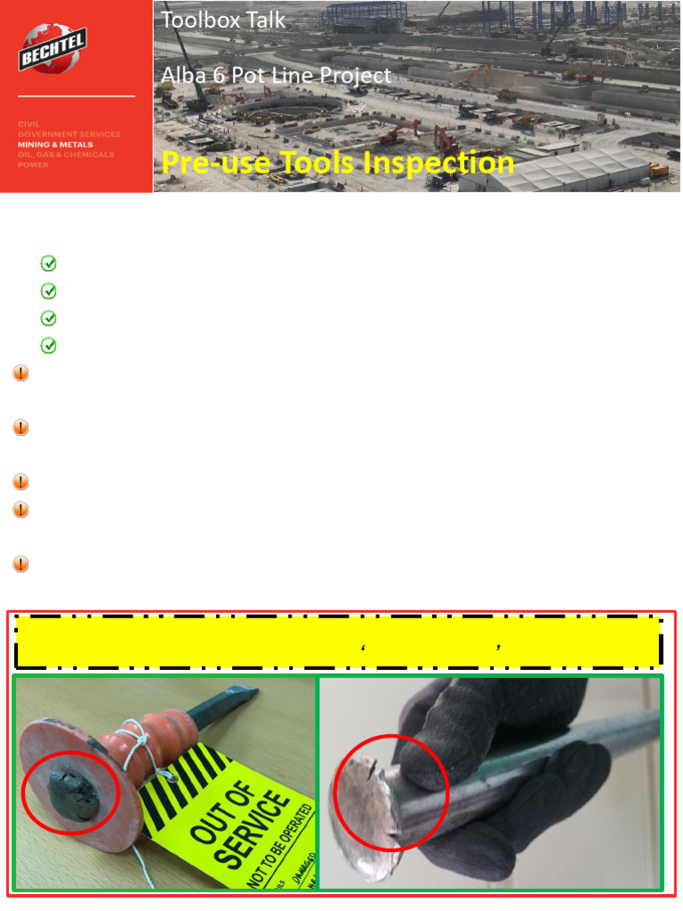 Toolbox Talk - Tools Inspection | PDF