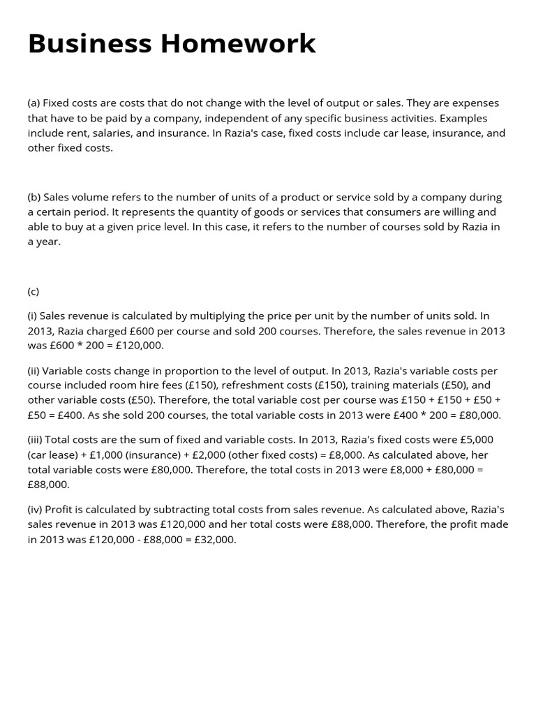 Business Homework | PDF