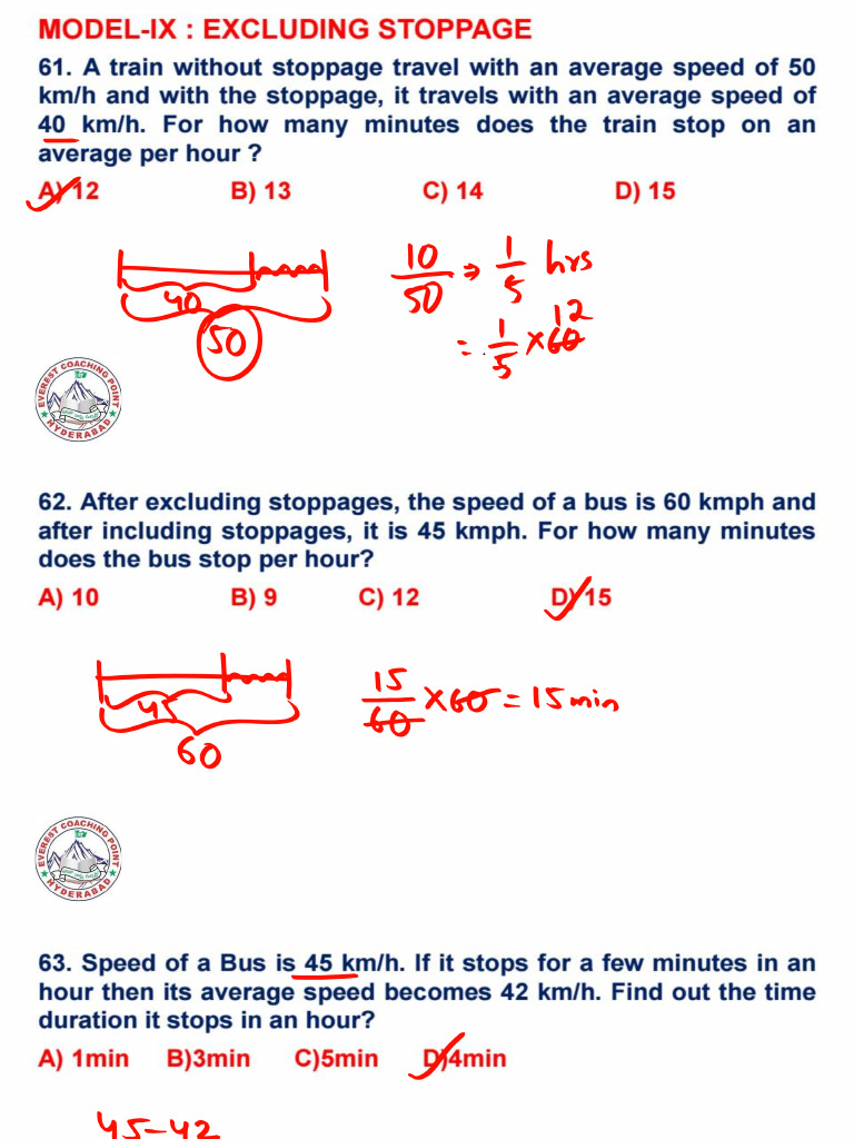 287) (Arithmetic) Time and Distance Class Notes - 5 & 6 | PDF