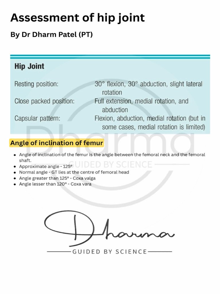 Hip Assessment | PDF