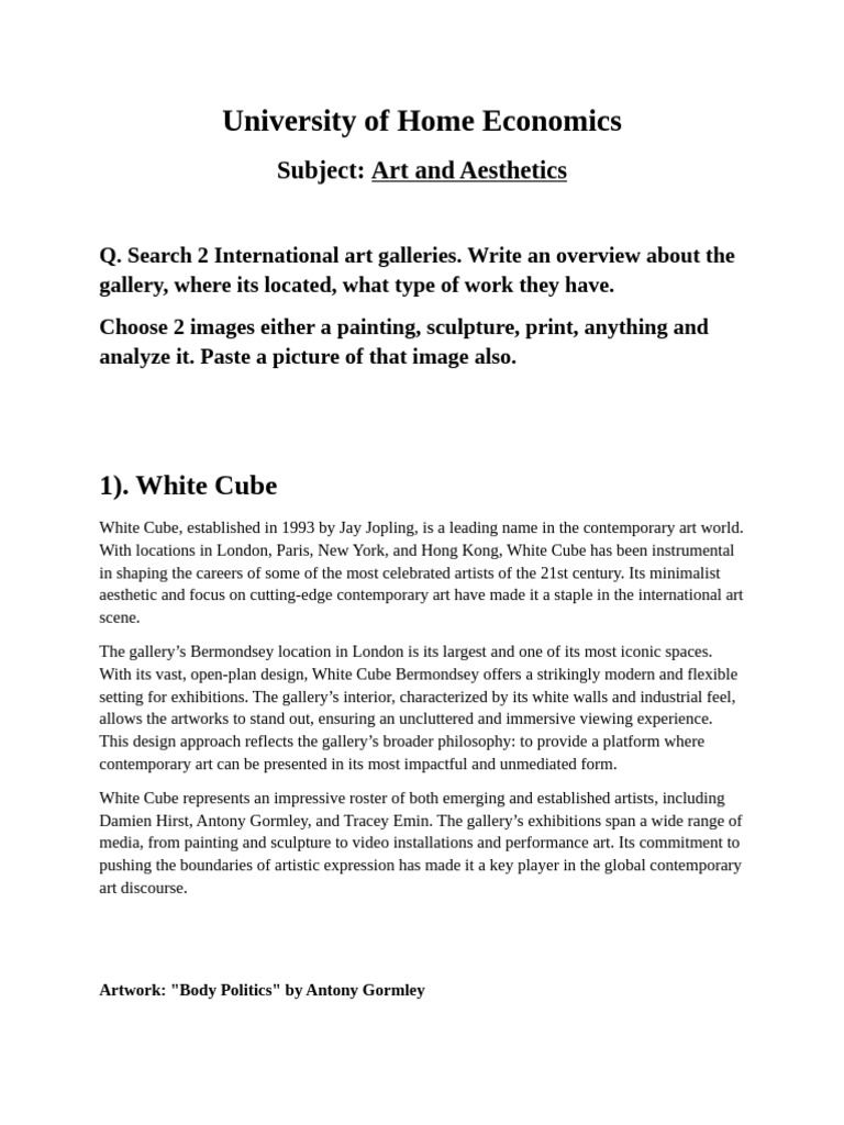Art Assignment New | PDF | The Arts