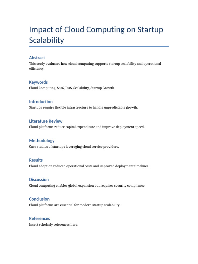 Cloud Computing Startup Scalability | PDF