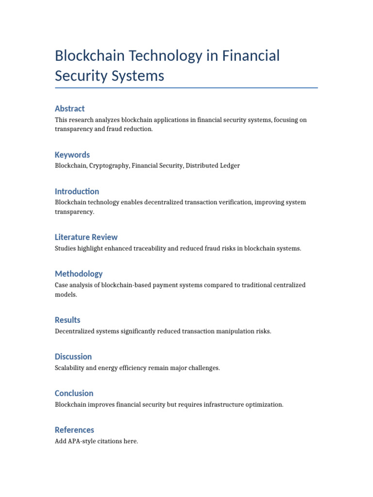 Blockchain Financial Security | PDF