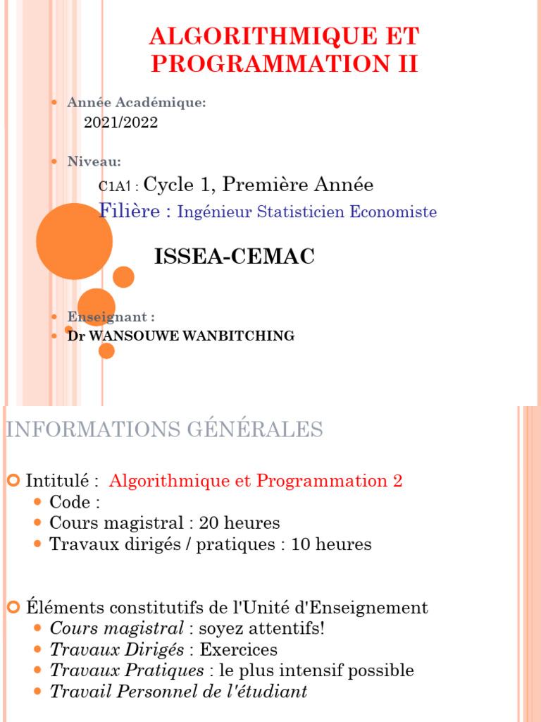 Algo Et Programmation - Python2 ISEnn | PDF | Compilateur | Python ...