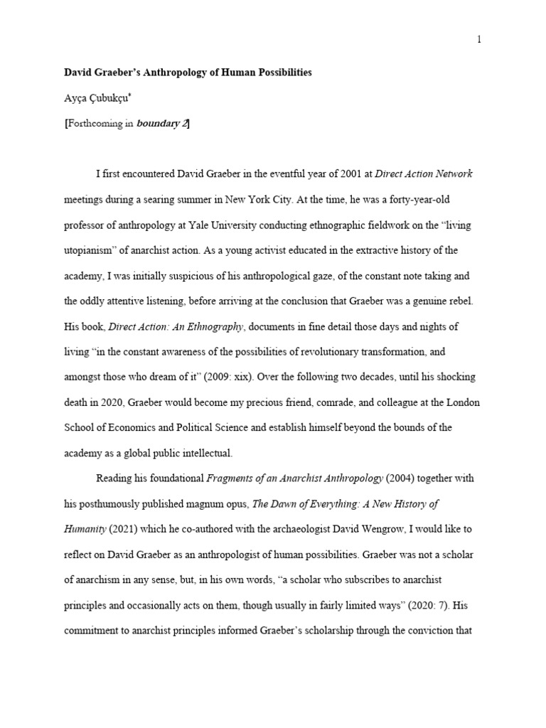 David Graeber S Anthropology of Human Possibilities | PDF | Anarchism ...