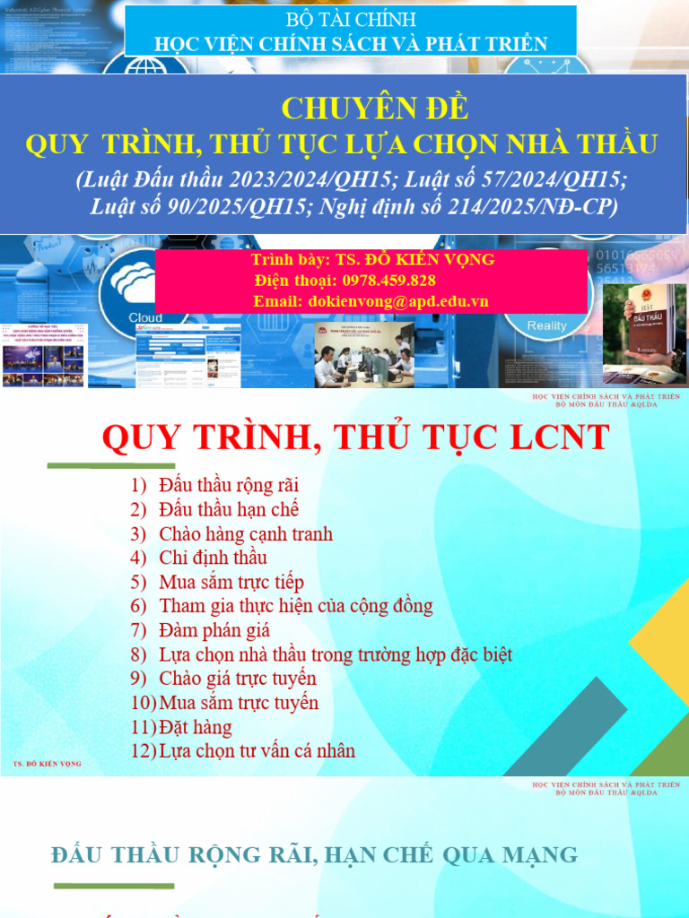 5. Chuyên Đề Quy Trình Lựa Chọn Nhà Thầu | PDF