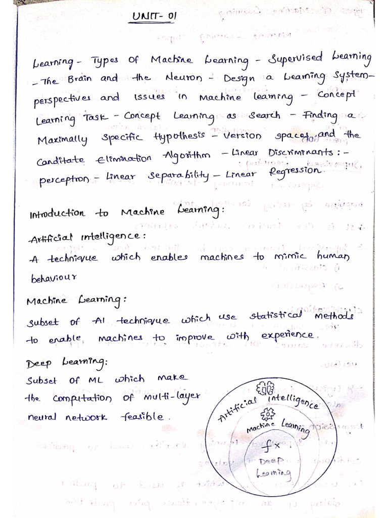 ML UNIT-1 Notes | PDF
