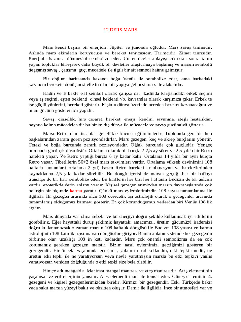 Ders 12 Mars | PDF