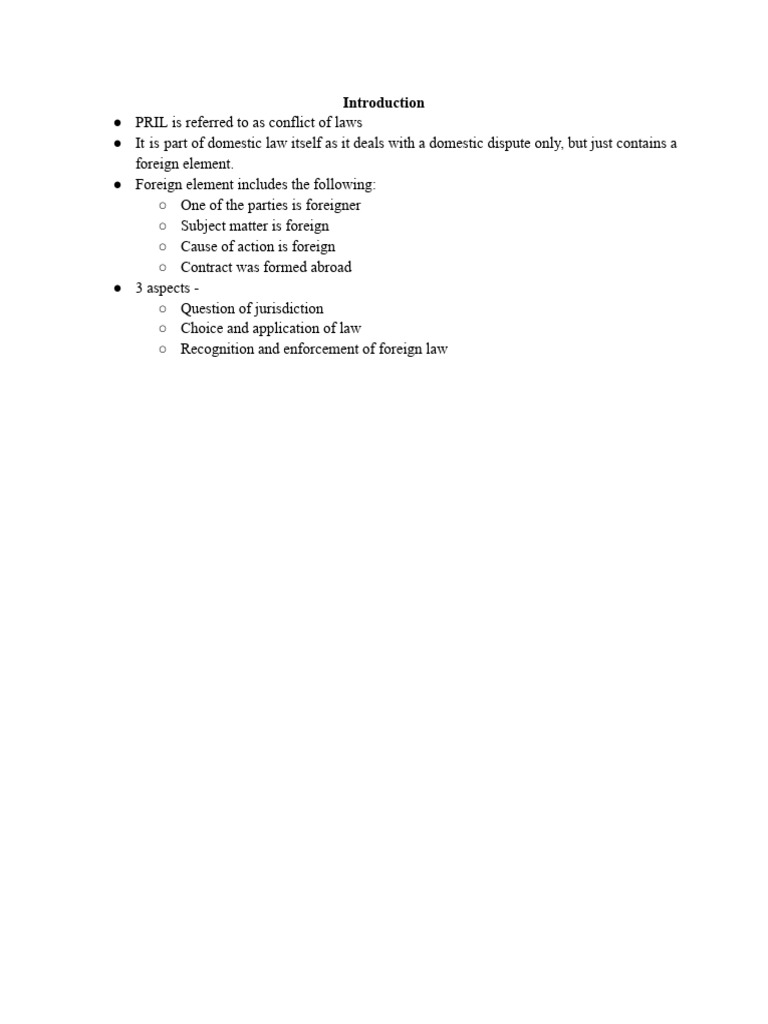 The Real PRIL Notes | PDF | Domicile (Law) | Public Policy Doctrine