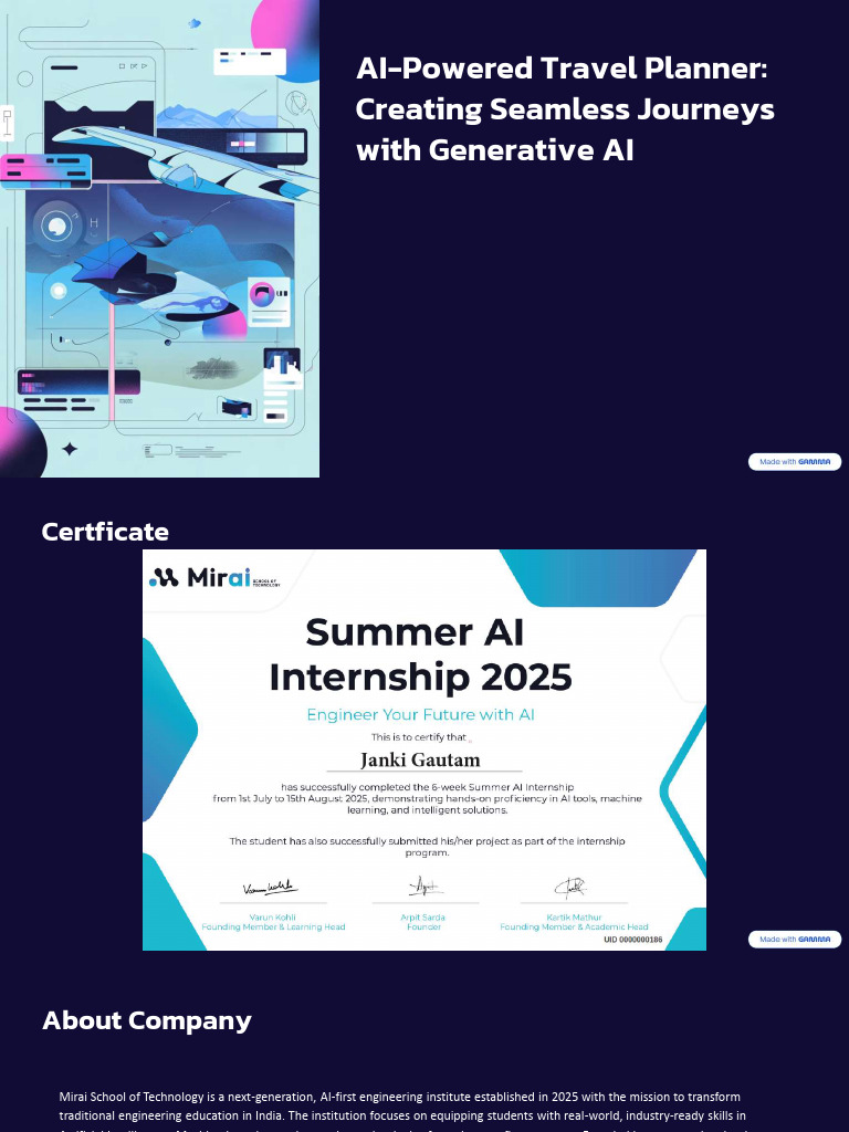 AI Powered Travel Planner Creating Seamless Journeys With Generative AI ...