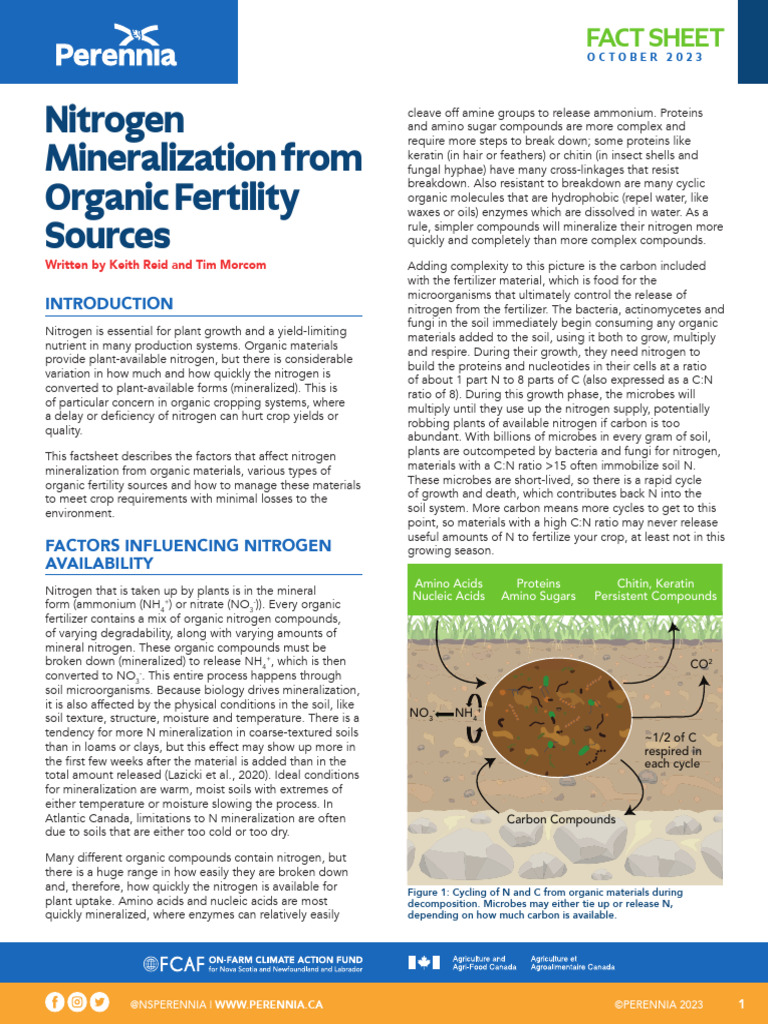 Nitrogen Mineralization From Organic Fertility Sources 3 | PDF | Manure ...