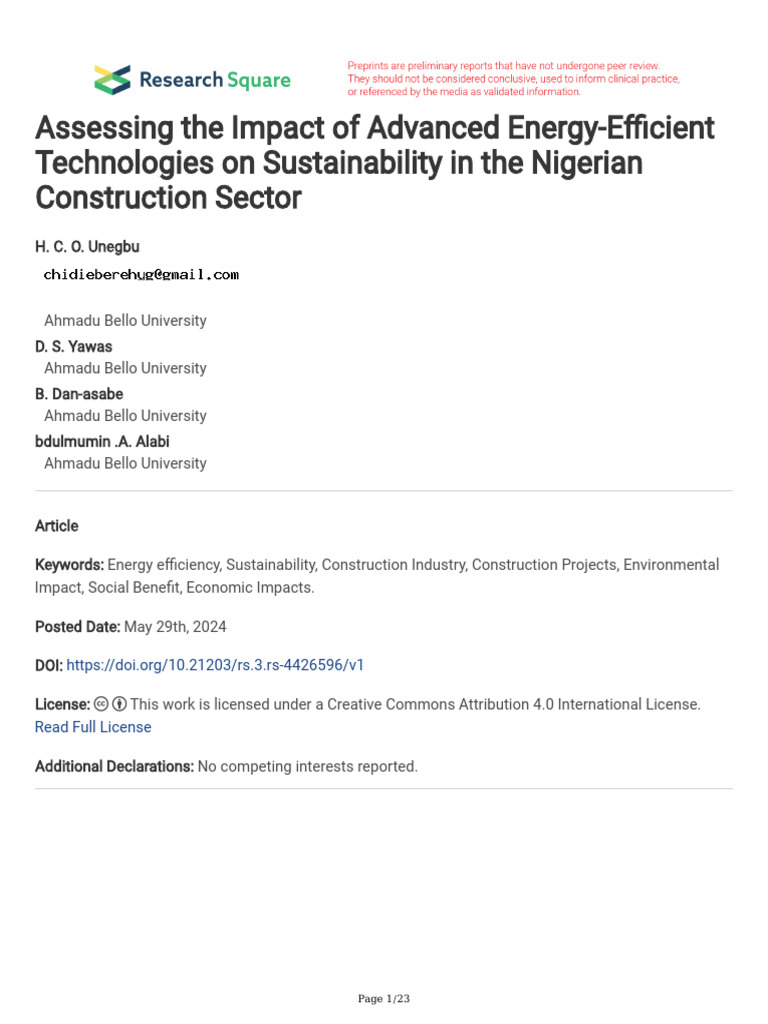 Assessing The Impact of Advanced Energy-Efficient | PDF | Efficient ...