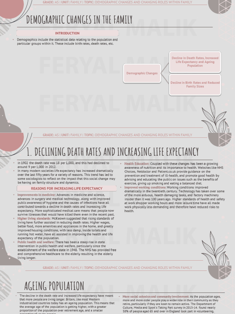 12. Demographic Changes - Changing Roles within Family | PDF