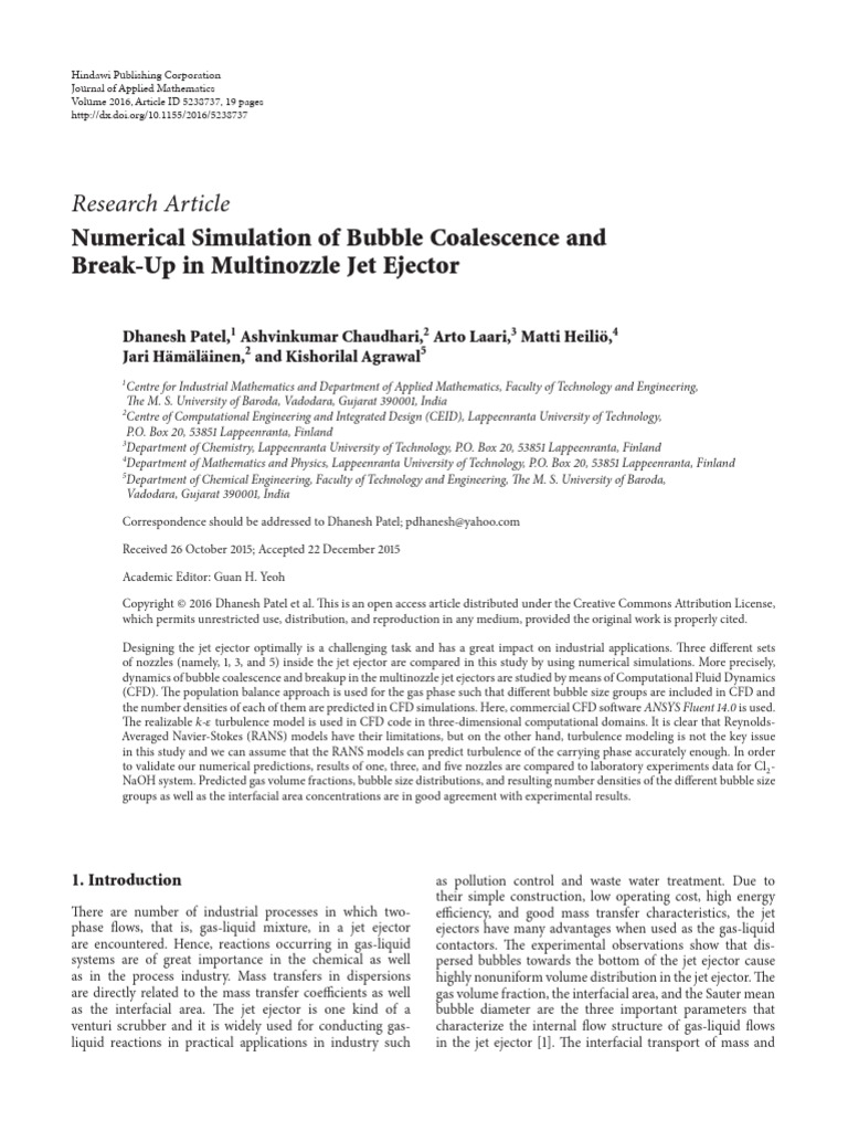 Numerical Simulation of Bubble Coalescence and Bre | PDF | Fluid ...