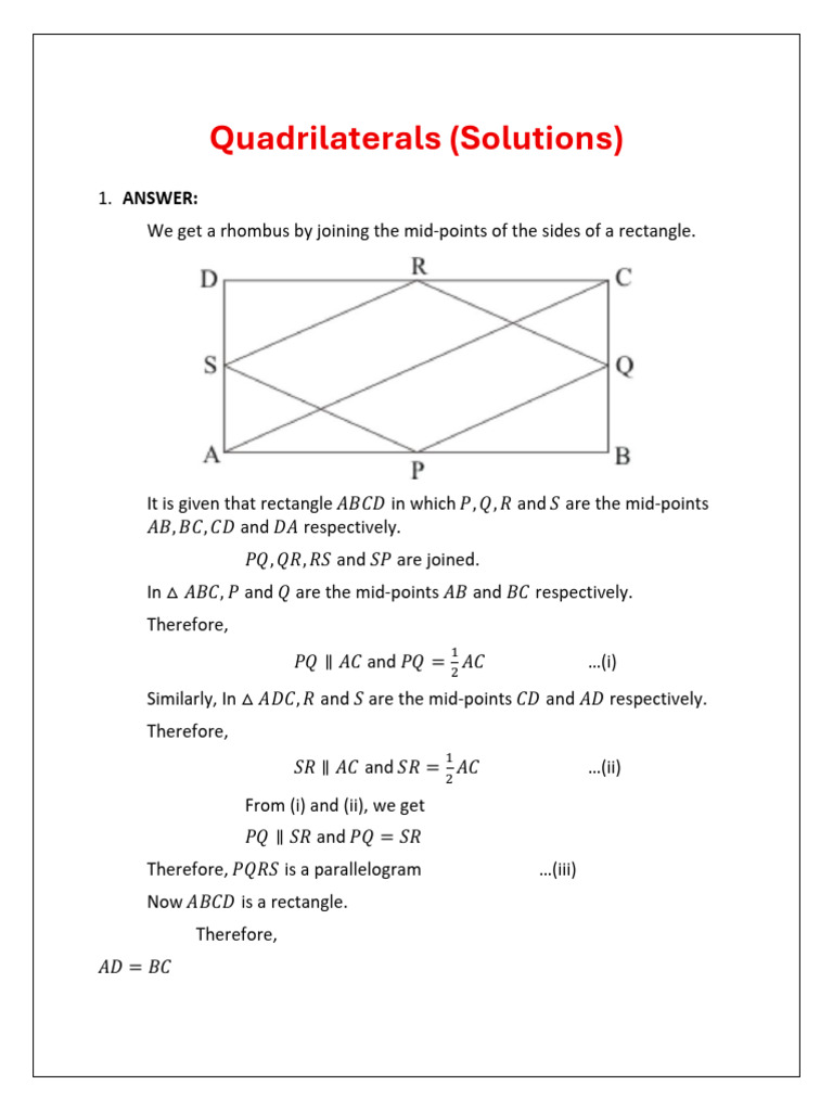 Quadrilaterals (49Q) Solutions - 75959815 - 2026 - 01 - 23 - 07 - 08 ...
