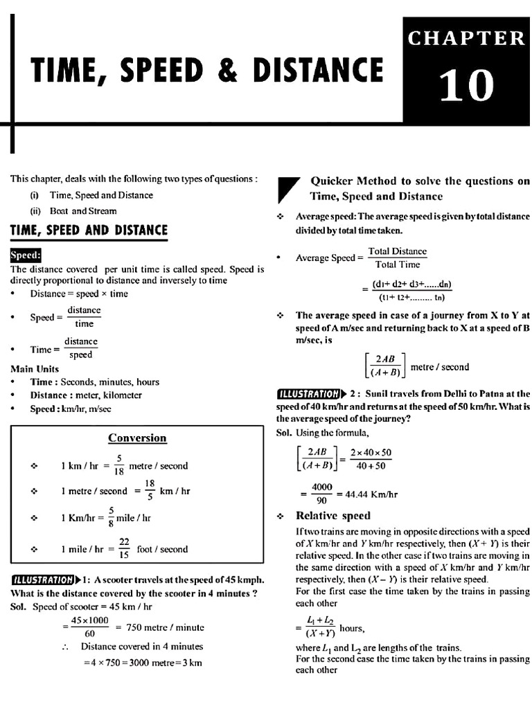 Time, Speed and Distance Notes and Practice Questions For SSC CGL 2024 ...