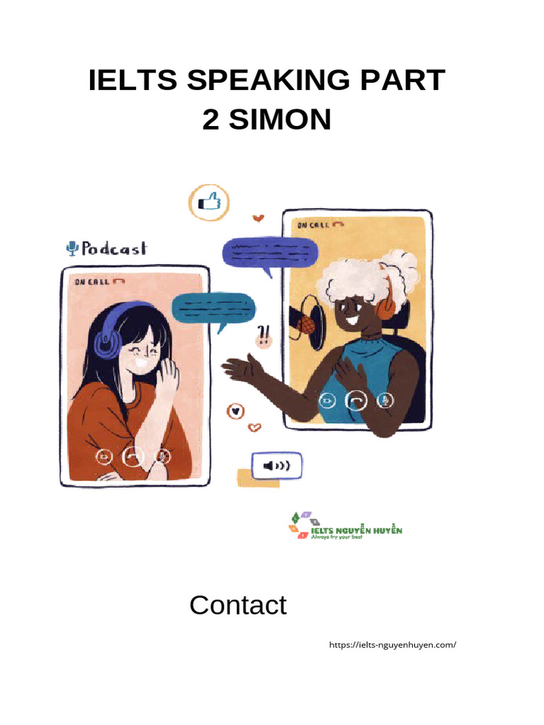 Tổng Hợp Bài Mẫu IELTS Speaking Part 2 Simon - Ielts-nguyenhuyen | PDF