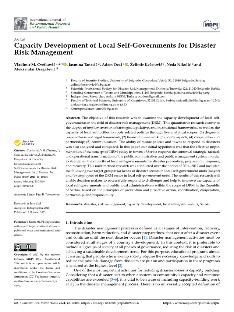 Capacity Development of Local Self | PDF | Disaster Risk Reduction ...
