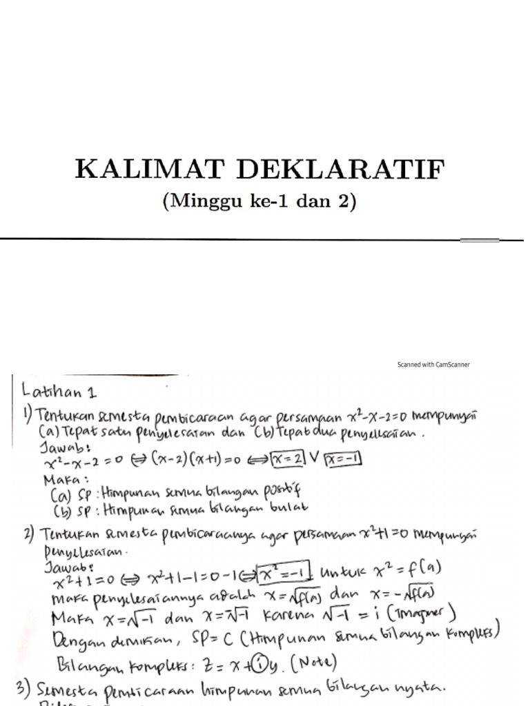 Jawaban Latihan MatLog | PDF