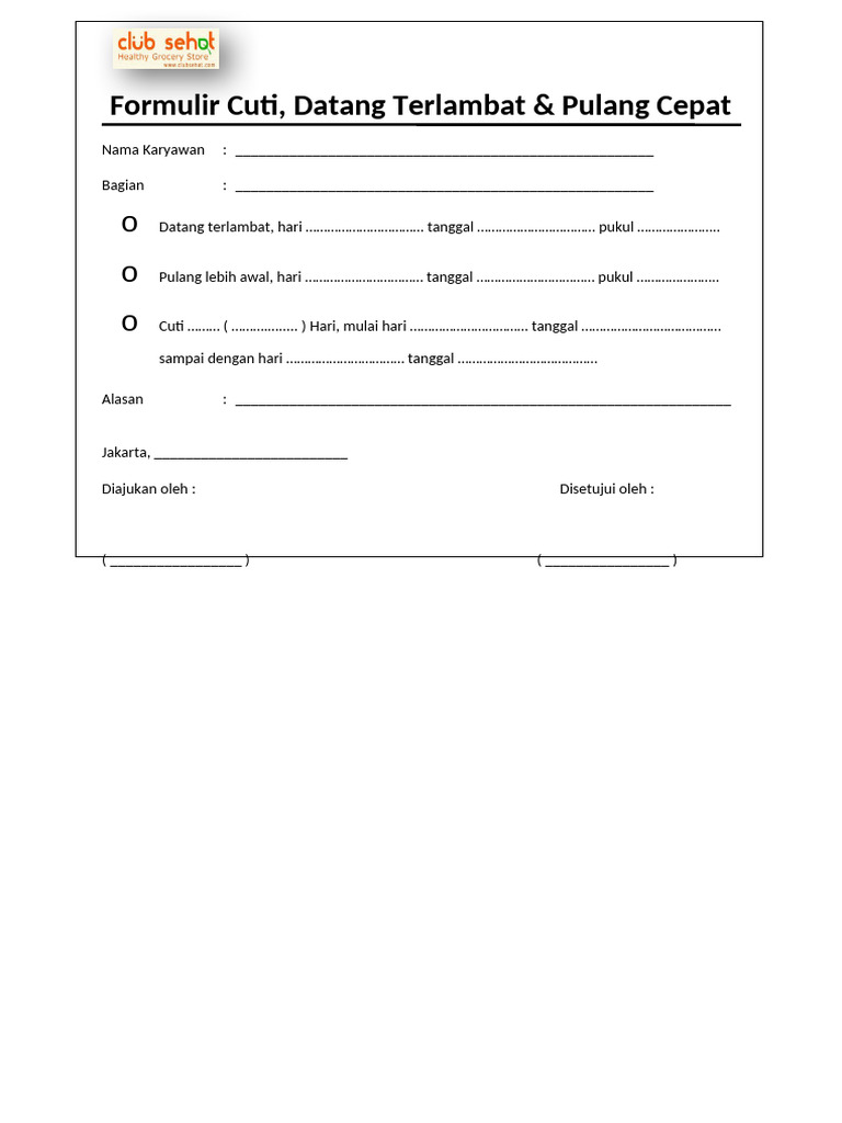 Form Cuti 2 | PDF