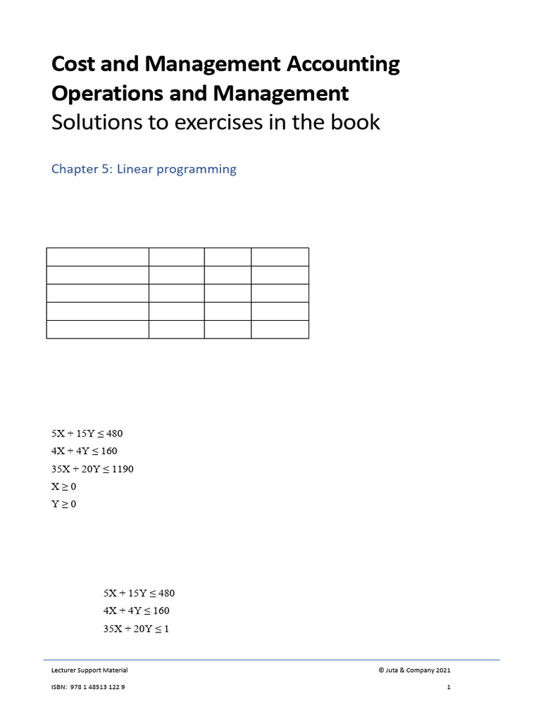 CMA Ops Chapter 05 Solution 3e PDF | PDF | Mathematics | Business
