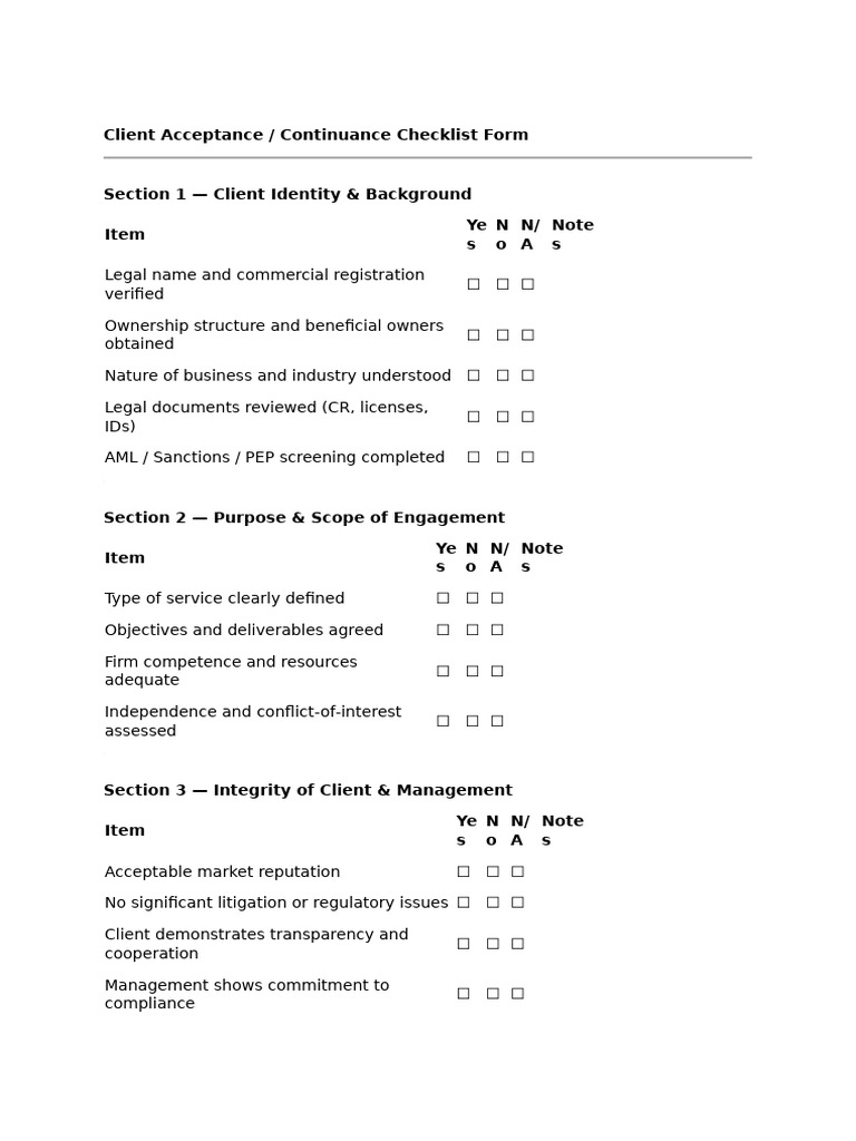 Continuance Checklist Form | PDF | Business