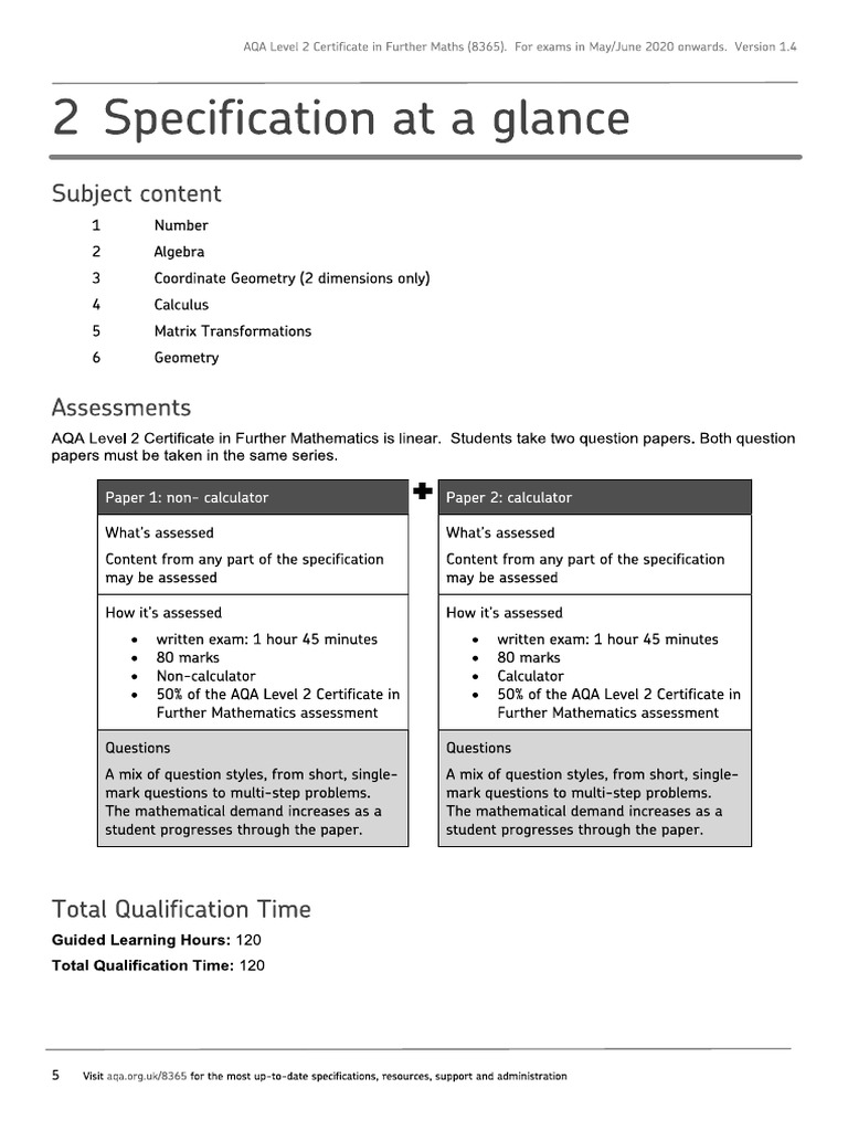 Further Maths Spec | PDF